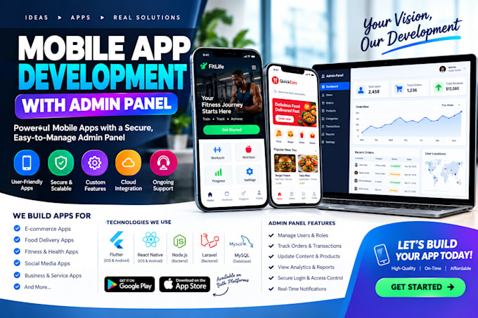 develop delivery app for your business with admin panel and delivery boy app