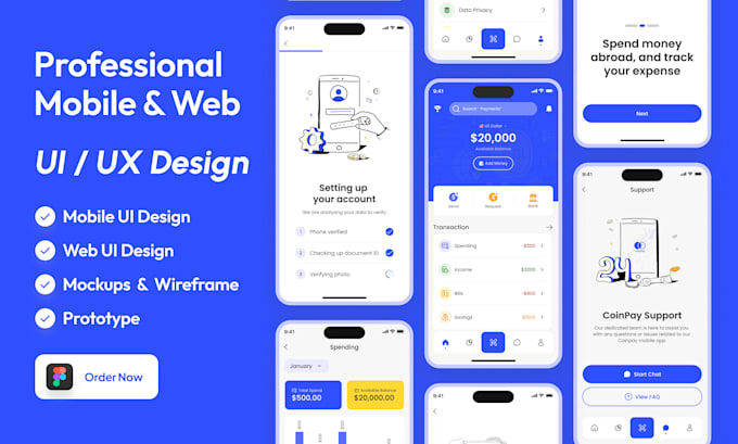 Make ui ux design, wireframe design in figma by Uiux_expert01 | Fiverr