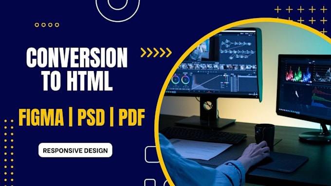 convert figma to HTML, PSD to html, PDF to HTML,