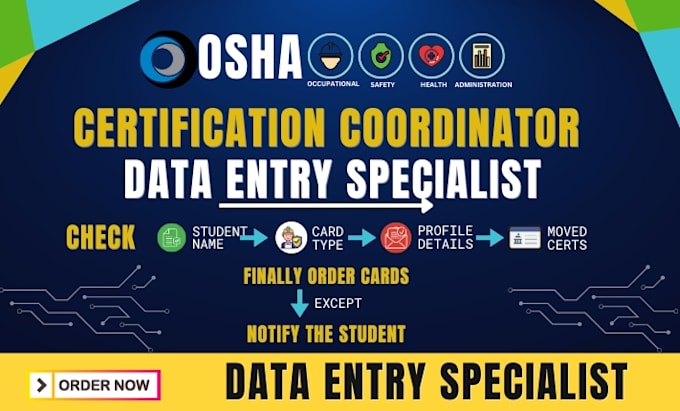 certification coordinator and data entry specialist