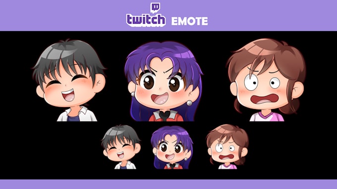 draw cute chibi emotes for twitch streamer, vtuber, discord
