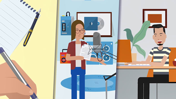 create 2d animated video or explainer video with voiceover