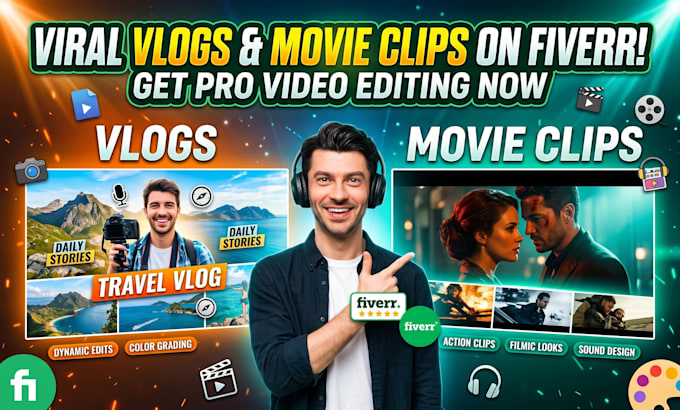 do professional video editing for vlogs and movie clips