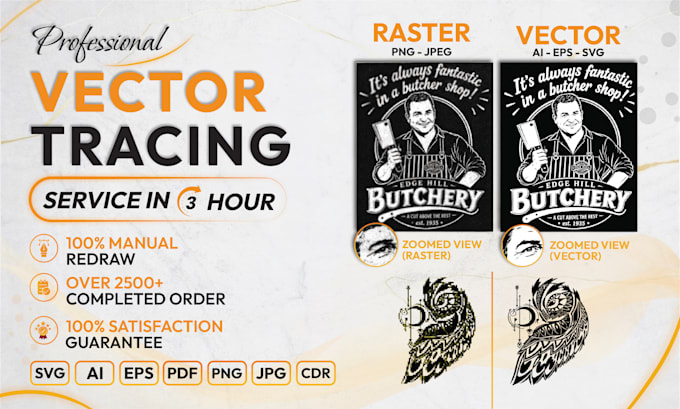 vectorize, trace, update, modify, and recreate your logo
