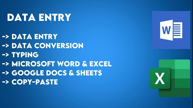 Provide quality data entry, typing and help you with ms word and excel ...