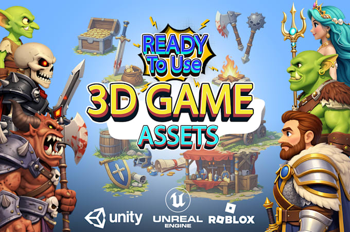 stylized, low poly models, game props or asset packs