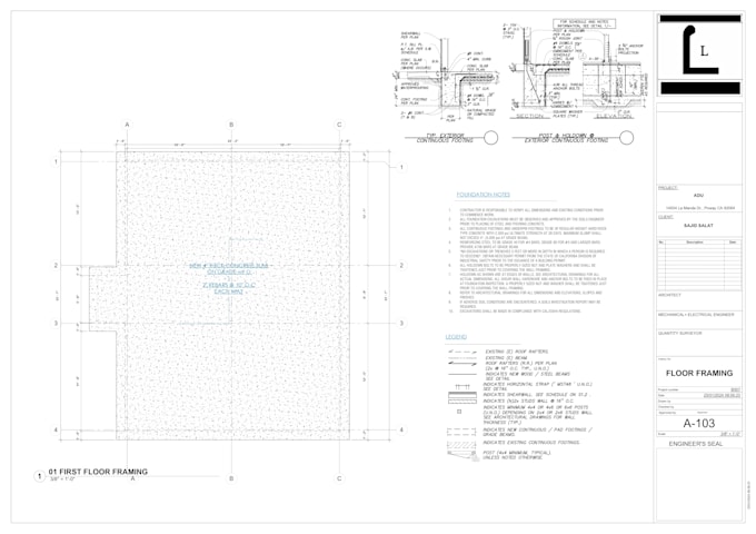 Draw your houseplan adu mep garage design stamp in autocad or revit for ...