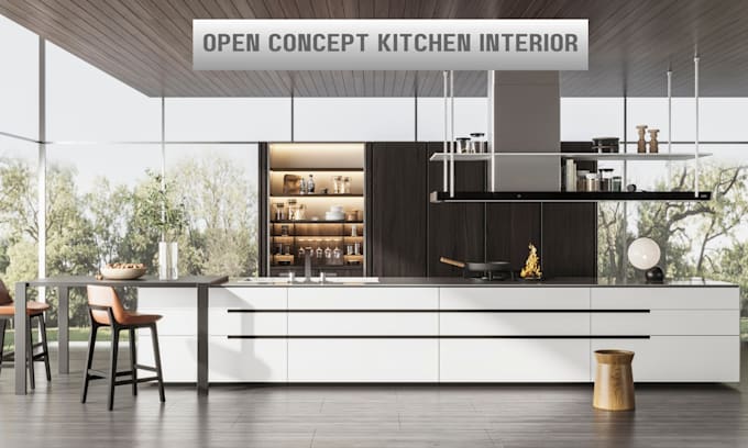 make kitchen design rendering and 3d animation