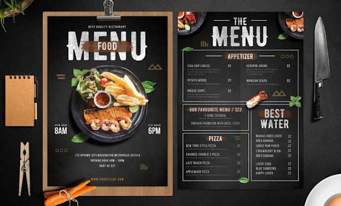 make food menu design, for cafe and resturant