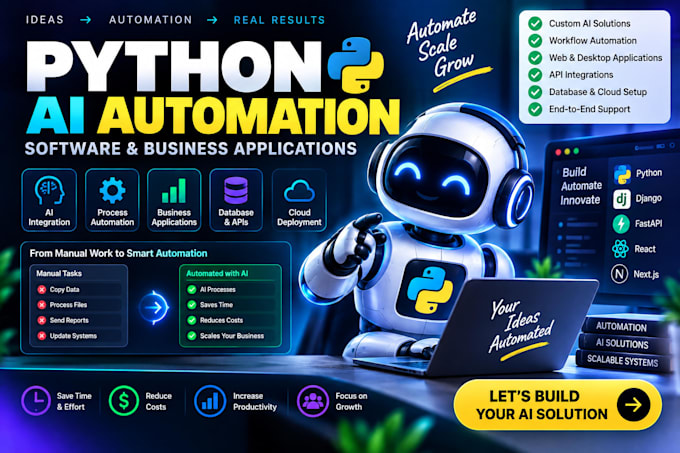 build python ai automation software and business application