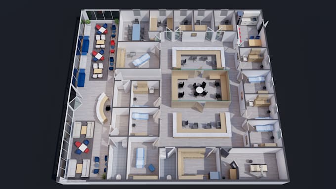 create 2d, 3d floor plan for showrooms, offices, spas and clinics