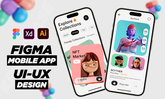 Design ui ux design for mobile app using figma, website ui design by ...