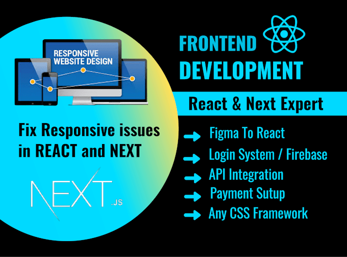 build web app using next js, react, CSS and fix react responsive issue
