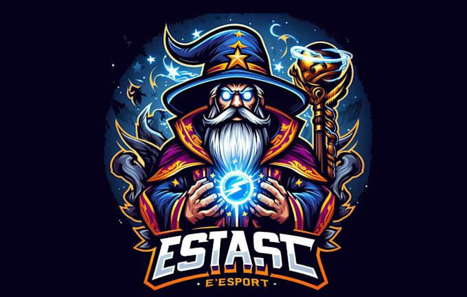 make a high quality wizard spell esport mascot logo design for you