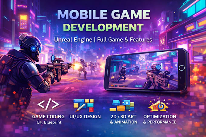 create professional 2d and 3d mobile games in unity and unreal engine
