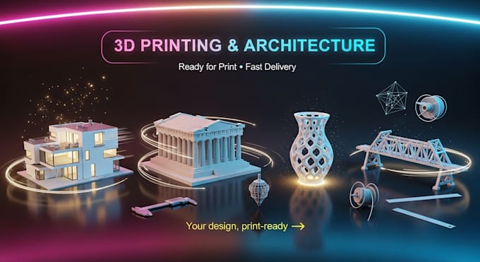 3d printing and architecture design ready for print, fast delivery