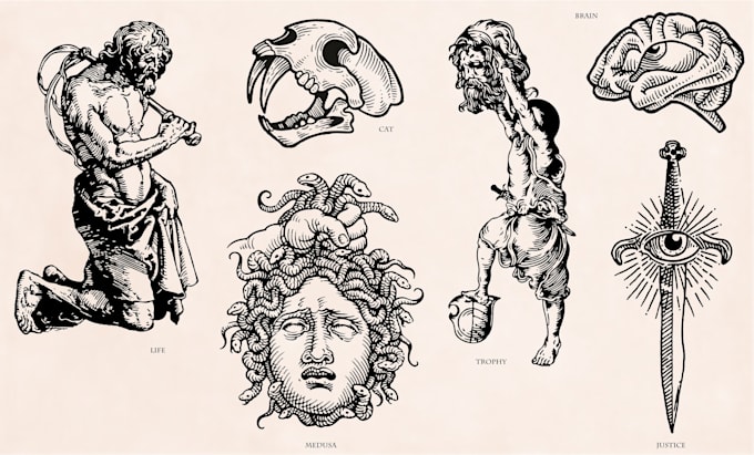 draw professional custom tattoo designs in a unique style