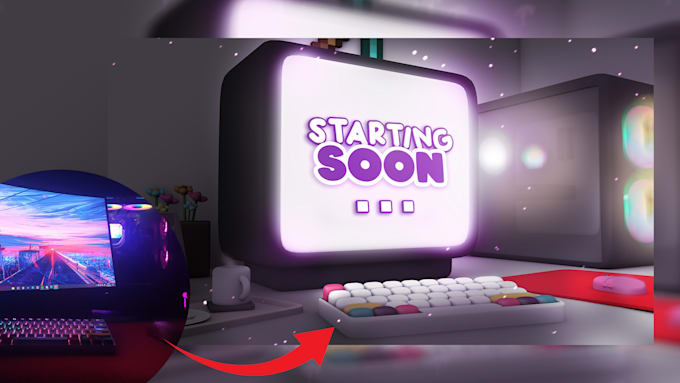 recreate your PC setup in 3d, overlay twitch