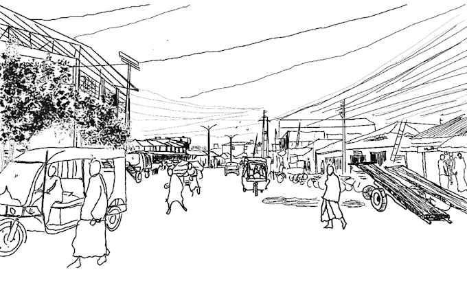 make architectural sketches from 3d, image etc