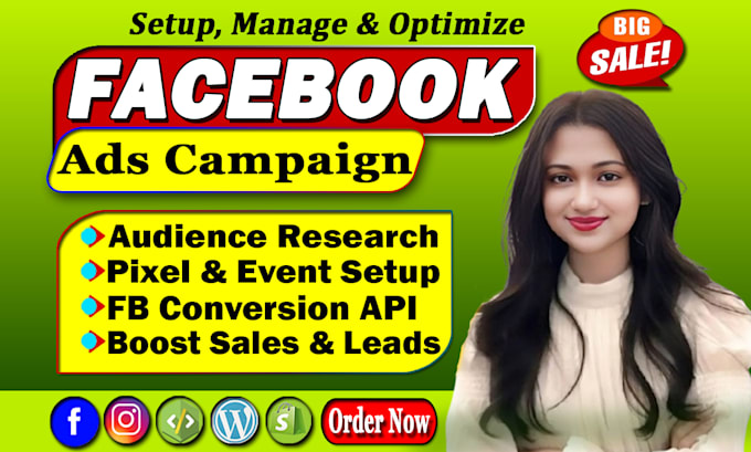 setup facebook ads campaign, instagram ads, meta ads for leads and sales
