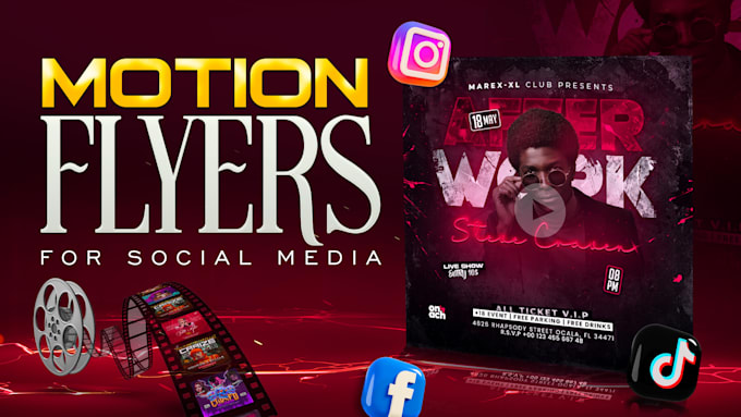 make motion flyer, poster design for social media, events