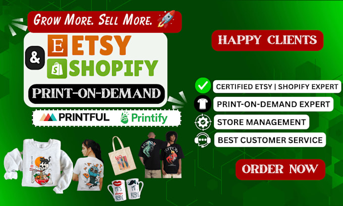 pod etsy shopify store printify printful expert