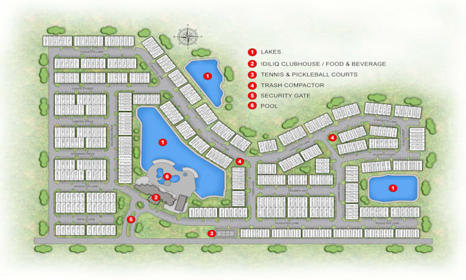 render site plan, rv map, town plan, master plan