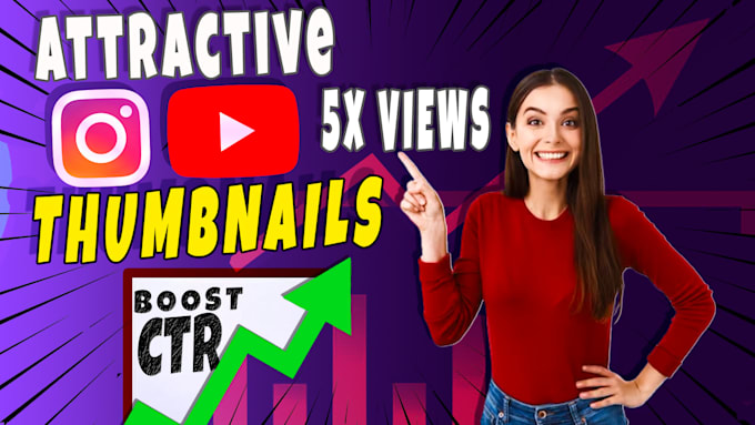 design attractive thumbnails for youtube and instagram