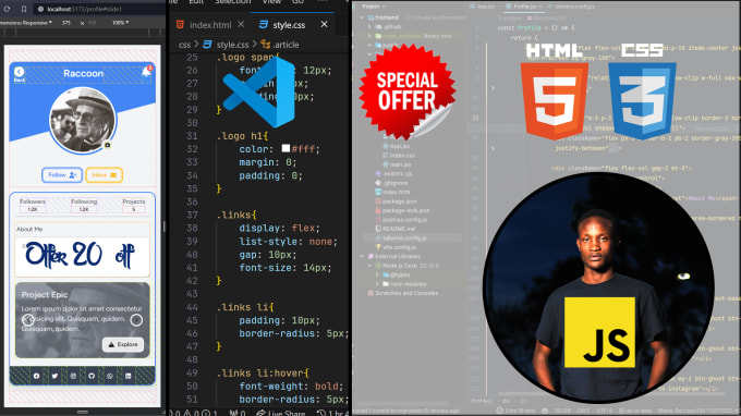 Write Clean And Efficient Html Css And Javascript Code By Raccoon254 Fiverr 9348