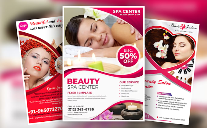 design beauty salon and spa flyer