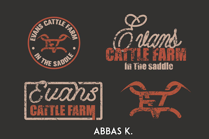 create vintage western cattle logo branding
