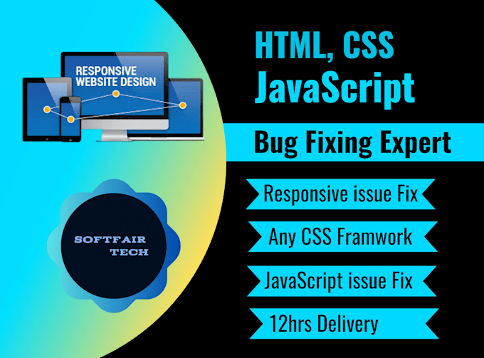 fix html, css, javascript and responsive issue or full website bugs in 12hrs
