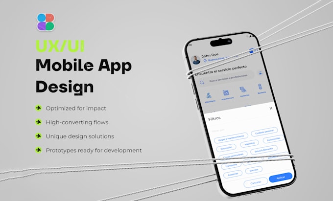 do mobile app UX UI design in figma