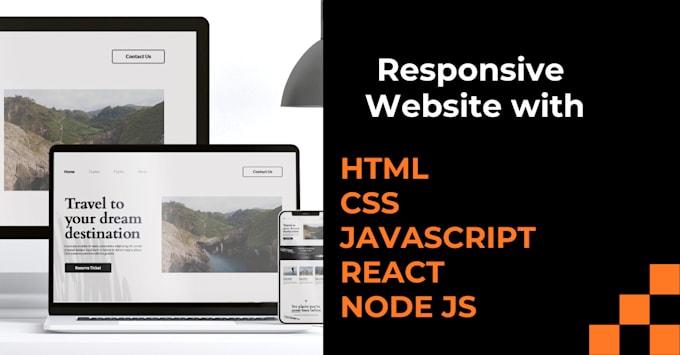 Create responsive websites in html css javascript react nodejs nextjs ...