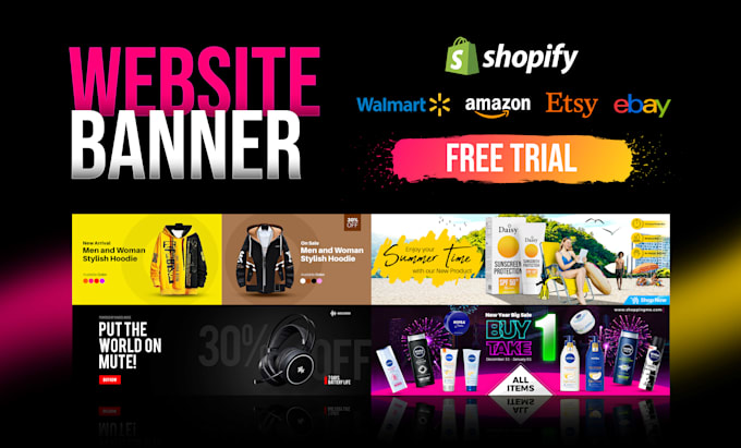 design pro website banner, shopify banner or ebay banner