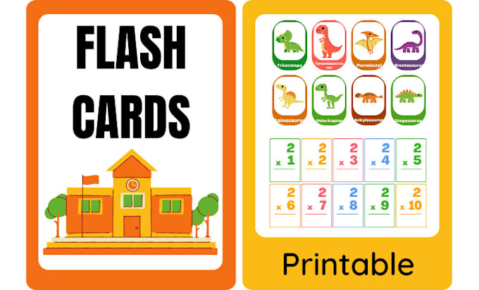 design printable colorful illustrative phonics  flashcards