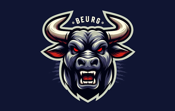 make an amazing angry bull head mascot logo for your business