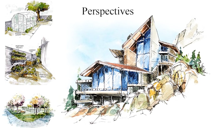 draw architectural and watercolor drawings