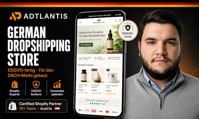 build a branded german shopify dropshipping store