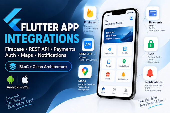 integrate firebase and apis into your flutter app