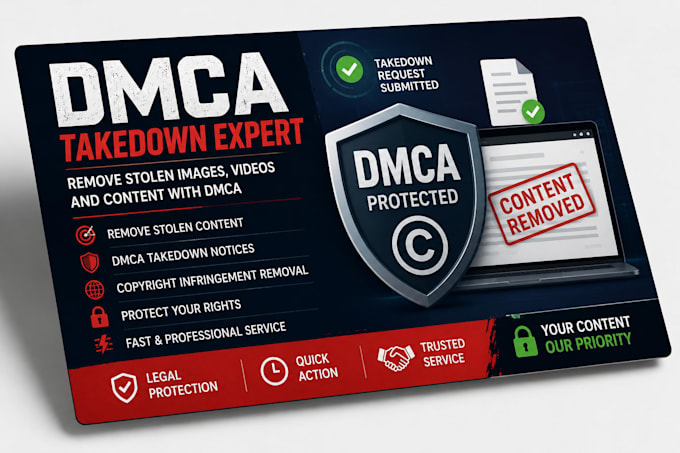 remove stolen images, videos and content with dmca