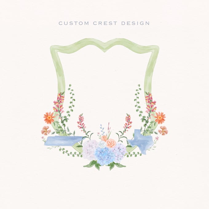 create watercolor crest for your wedding