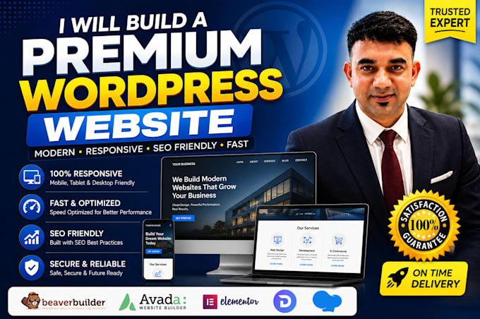 build a premium wordpress website using beaver builder or elementor