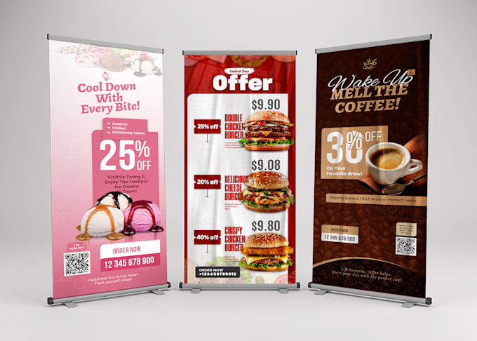 do eye catchin rollup banner design fast and print ready in 2 to 3 day