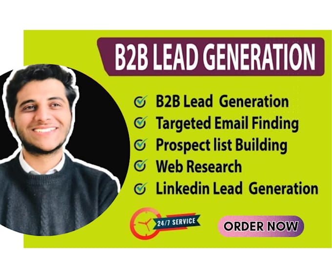 do b2b business lead generation, data scrapping and web research