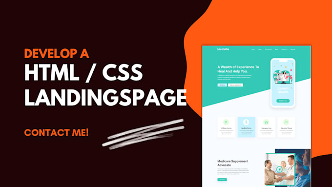 Create a responsive html and css landingspage website by ...
