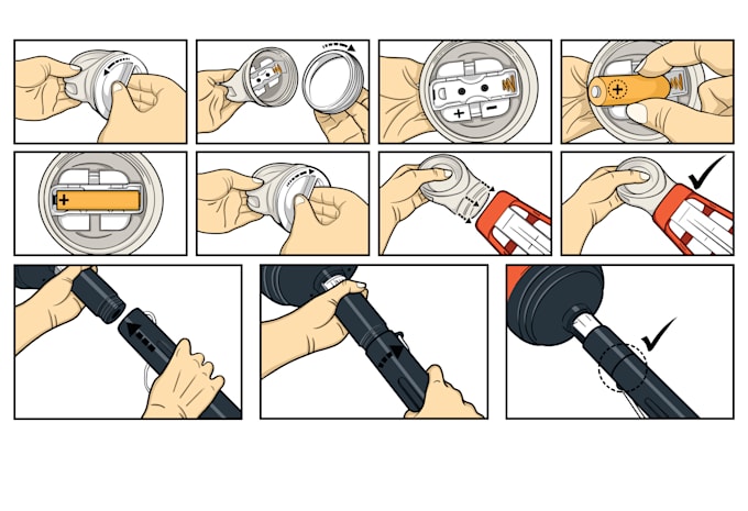 create step by step illustrations for user instructions