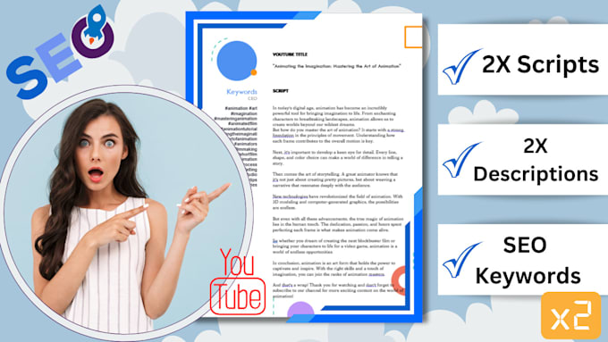 research and write 2 SEO focused youtube scripts