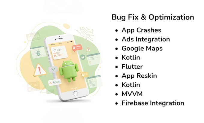 fix android app crashes, bugs, app reskins in kotlin, java, compose, flutter