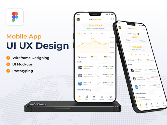 Create mobile app ui ux design in figma prototype by Graphicseditpro ...